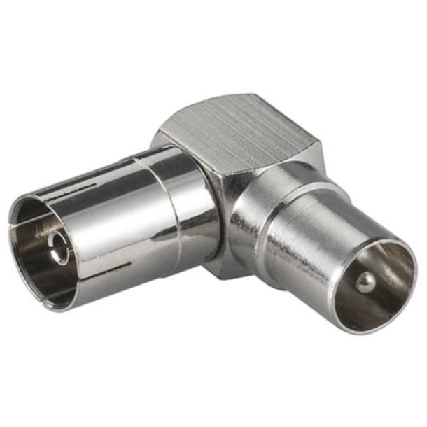 MicroConnect kabel adapter - Coxial Angled F/M - 9,5MM Metal