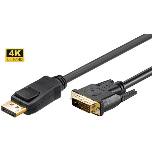 MicroConnect DisplayPort Adapter - DisplayPort til DVI-D kabel 3m - DP v1.2- DVI-D 24+1, 