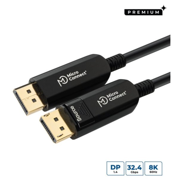 MicroConnect DisplayPort kabel - DisplayPort 1.48K@60Hz - Optic Fibre15m DP 1.4 8K 