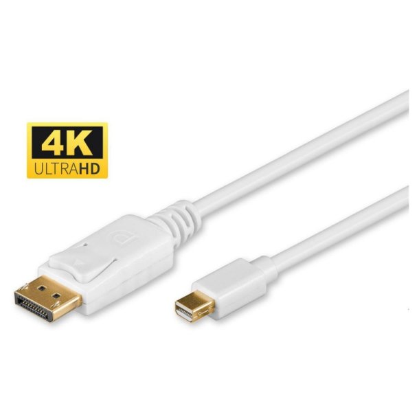 MicroConnect DisplayPort kabel - 4K Mini Displayport to - Displayport Cable 2m hvid