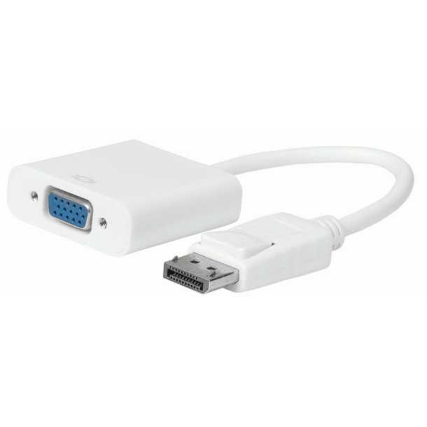 MicroConnect DisplayPort Adapter - Displayport-VGA M-F, 15cm - White, V1.2, Active