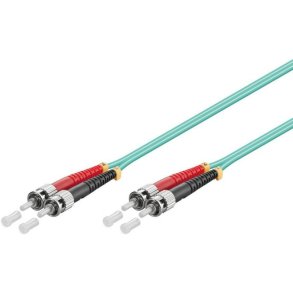 MicroConnect Fiber Patch kabel - ST/UPC-ST/UPC 15m OM3 MM Duplex LSZH OD: 2mm - 0.3dB Aqua