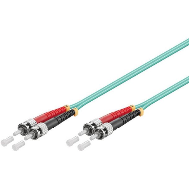 MicroConnect Fiber Patch kabel - ST/UPC-ST/UPC 20m OM3 MM Duplex LSZH OD: 2mm - 0.3dB Aqua