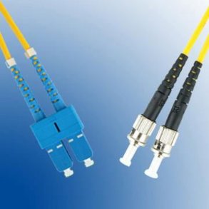 MicroConnect Fiber Patch kabel - ST/UPC-SC/UPC 25m OS2 SM Duplex LSZH OD: 2mm - 0.3db gul
