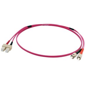 MicroConnect Fiber Patch kabel - ST/UPC-SC/UPC 0.5m OM4 MM Duplex LSZH OD: 2mm - 0.3dB lilla