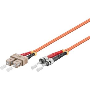 MicroConnect Fiber Patch kabel - ST/UPC-SC/UPC 10m OM2 MM Duplex LSZH OD: 2mm - 0.3dB Orange