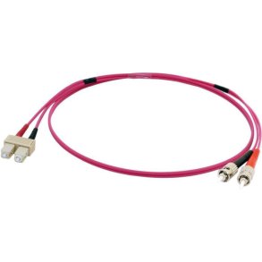 MicroConnect Fiber Patch kabel - ST/UPC-SC/UPC 20m OM4 MM Duplex LSZH OD: 2mm - 0.3dB lilla