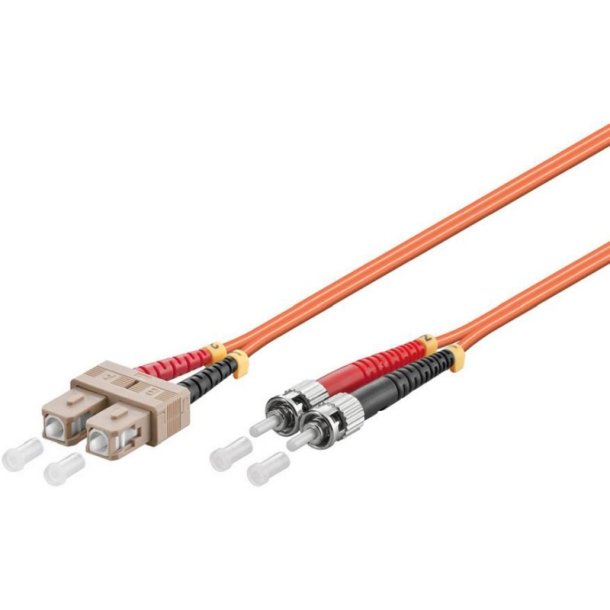 MicroConnect Fiber Patch kabel - ST/UPC-SC/UPC 25m OM2 MM Duplex LSZH OD: 2mm - 0.3dB Orange