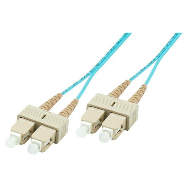 MicroConnect Fiber Patch kabel - SC/UPC-SC/UPC 1.5m OM3 MM Duplex LSZH OD: 2mm - 0.3dB Aqua
