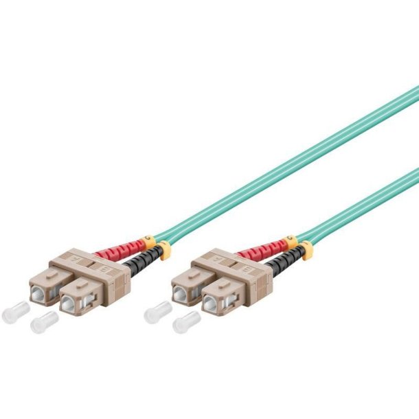 MicroConnect Fiber Patch kabel - SC/PC-SC/PC 0,5m OM3 MM Duplex LSZH OD: 2mm - 0.3dB Aqua