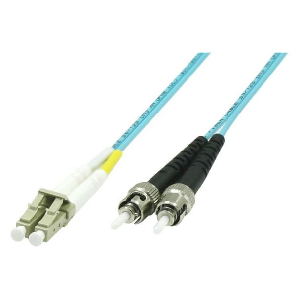 MicroConnect Fiber Patch kabel - LC/UPC-ST/UPC 1m OM3 MM Duplex LSZH OD: 2mm - 0.3dB Aqua