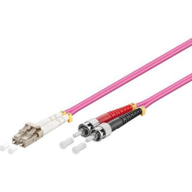 MicroConnect Fiber Patch kabel - LC/UPC-ST/UPC 2m OM4 MM Duplex LSZH OD: 2mm - 0.3dB lilla