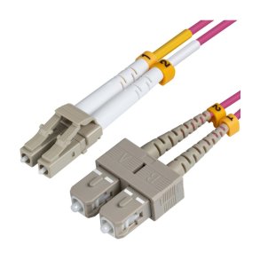 MicroConnect Fiber Patch kabel - LC/UPC-SC/UPC 1m OM4 MM Duplex LSZH - OD: 2mm - 0.3dB lilla