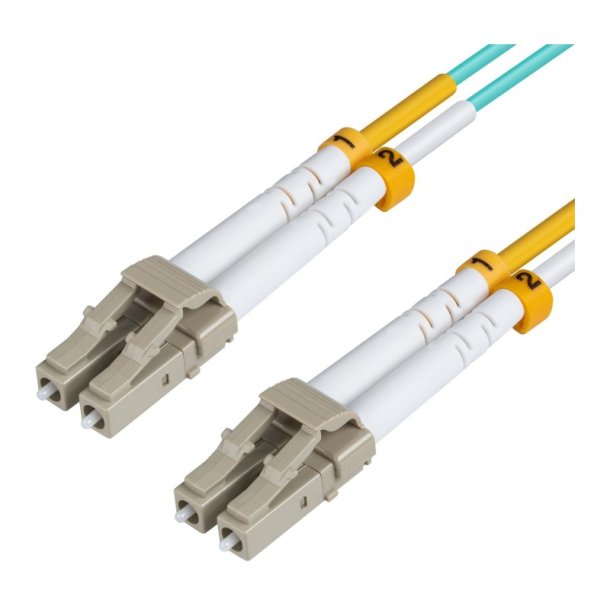 MicroConnect Fiber Patch kabel - LC/UPC-LC/UPC 1m OM3 MM Duplex LSZH OD: 2mm - 0.3dB Aqua