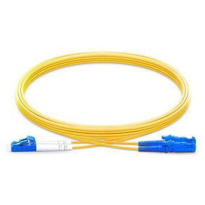 MicroConnect Fiber Patch kabel - LC/UPC-E2000/UPC 1m OS2 SM Duplex LSZH OD: 2mm - 0.3db gul