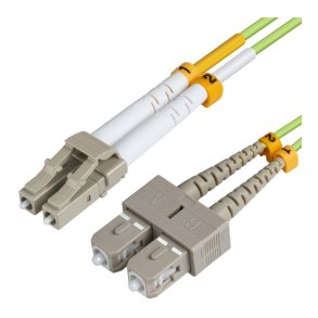 MicroConnect LC/UPC-SC/UPC 0.5m OM5 MM Duplex LSZH OD: 2mm - 0.2dB Lime gr�n