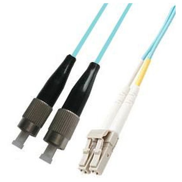 MicroConnect FC/UPC-LC/UPC 1m OM3 Multimode Duplex LSZH Aqua
