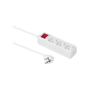  MicroConnect str�mskinne 3-vejs Schuko stikkontakt 5m t�nd/sluk-knap