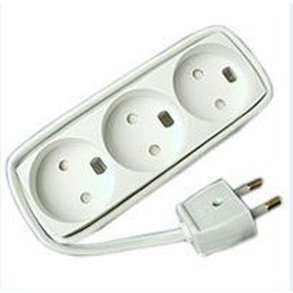 MicroConnect str�mskinne 3-vejs uden jord - 1,5 - hvid ledning