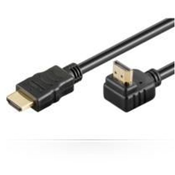 MicroConnect HDMI High Speed cable, 2m A-plug, 90&deg; rotated