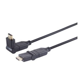 MicroConnect HDMI High Speed cable, 3m 3meter turnable plugs Max. 