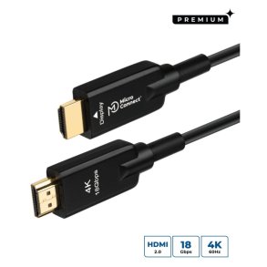 MicroConnect Premium Optic HDMI Cable 50m Armored HDMI 2.0 4K 60Hz,18Gbp