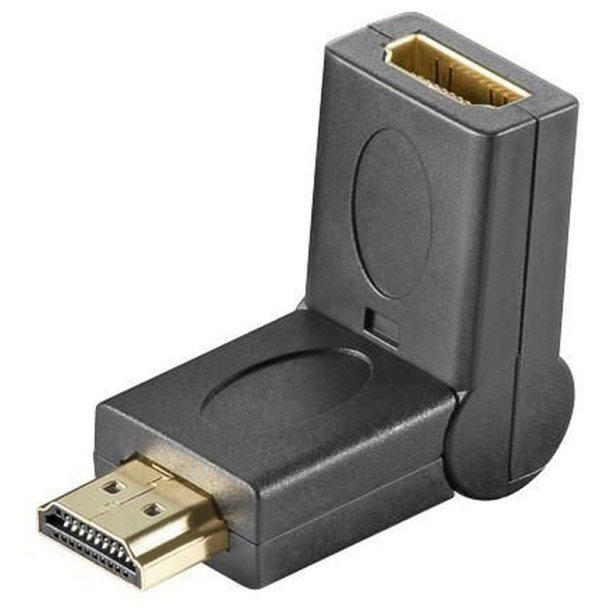 MicroConnect kabel adapter - HDMI angled 180&deg; M/F - 180&deg; free rotatable