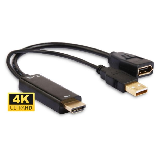 MicroConnect HDMI Adapter Adapter HDMI - Displayport M-F Active, with USB Power 