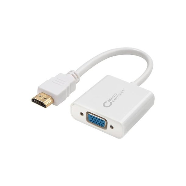 MicroConnect HDMI Adapter Adapter HDMI - VGA M/F, White Don't support Audio,