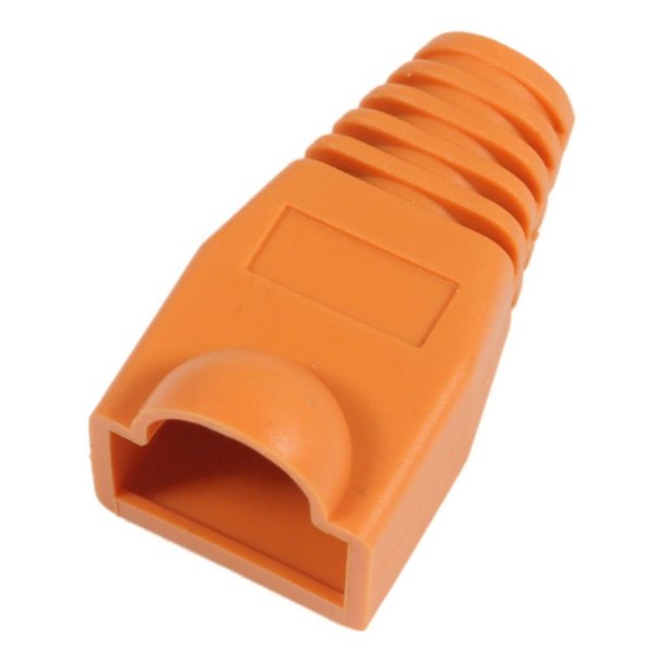 MicroConnect Tr�kaflastningskappe til RJ45 - Orange - 50 stk. Kabelindgang i 6,40 mm 