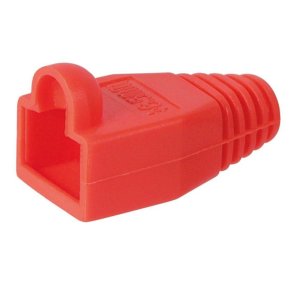 MicroConnect Tr�kaflastningskappe til RJ45 - R�d - 50 stk. Kabelindgang i 6,40 mm 