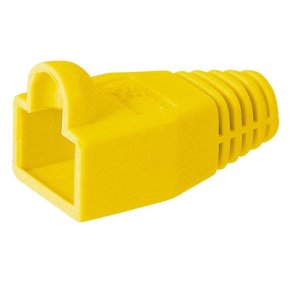 MicroConnect Tr�kaflastningskappe til RJ45 - Gul - 50 stk. Kabelindgang i 6,40 mm 