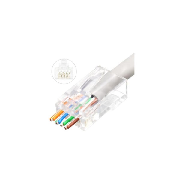 MicroConnect Modul�r EZ-stik RJ45 8P8C CAT6 - Uafsk�rmet - 50 stk. i en pose