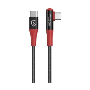 MicroConnect USB kabel - Safe Charge Angled USB-C to C - Data Blocker cable 240W - 1.5m 