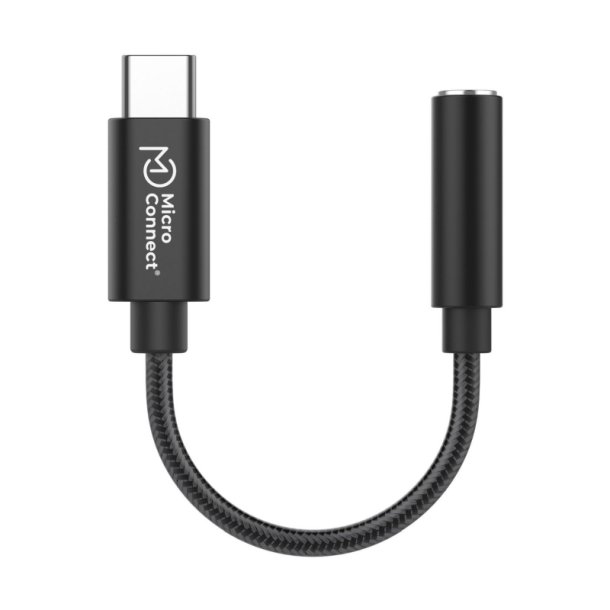 MicroConnect - USB Adapters - Premium USB-C to minijack - Adapter - sort 13cm USB-C to 