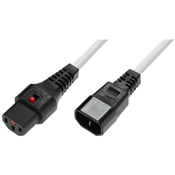 MicroConnect Powercord C13 IEC Lock - C14 hvid 25m - PC1279 