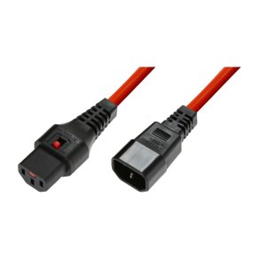 MicroConnect Powercord C13 IEC Lock - C14 r�d 2 m - PC1386 