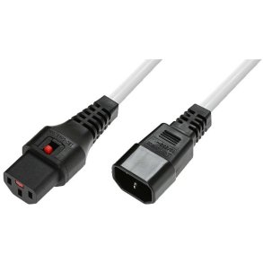 MicroConnect Powercord C13 IEC Lock - C14 hvid 3m - PC1076 