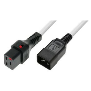 MicroConnect Powercord C19 IEC Lock - C20 hvid 3m - PC1300 