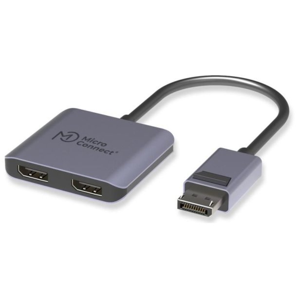 MicroConnect Video Adapter - DisplayPort til 2x DisplayPort - female MST Hub Splitter 
