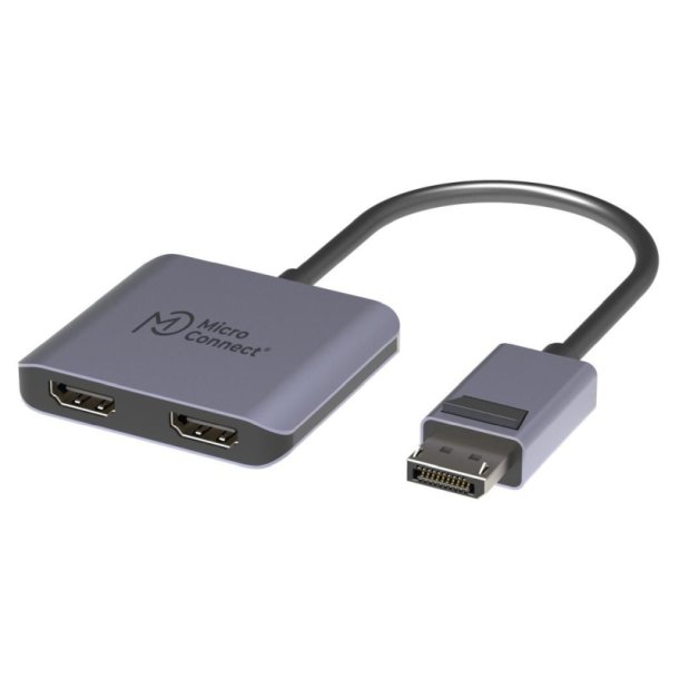 MicroConnect Video Adapter - DisplayPort til 2x HDMI female - MST Hub Splitter 