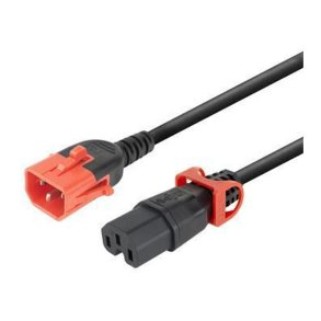 MicroConnect Powercord C14 IEC Lock+ Dual Locking - C15 IEC Lock+ sort 