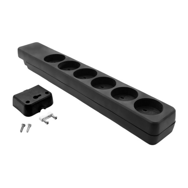  MicroConnect str�mskinne Dansk EDB - 6-vejs - sort