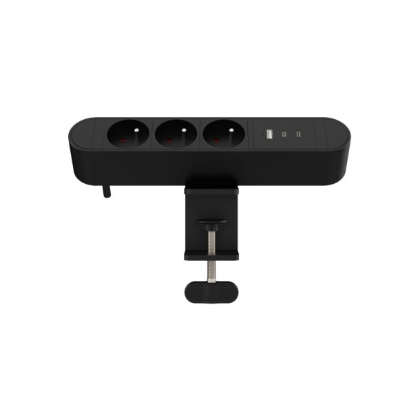  MicroConnect str�mskinne Multi Desktop str�mstik 3-vejs Fransk - 1 x USB-A - 2 x USB-C - 30W - 1,8m