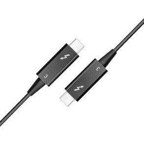 MicroConnect Thunderbolt 3 USB-C Optical kabel, 40 Gbits/s, black, 50m - Thunderbolt 3 USB-C
