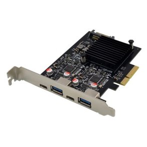 MicroConnect Interfacekort - PCIe X4 ASM3142 10Gbps USB3.1 - USB-C + USB A 
