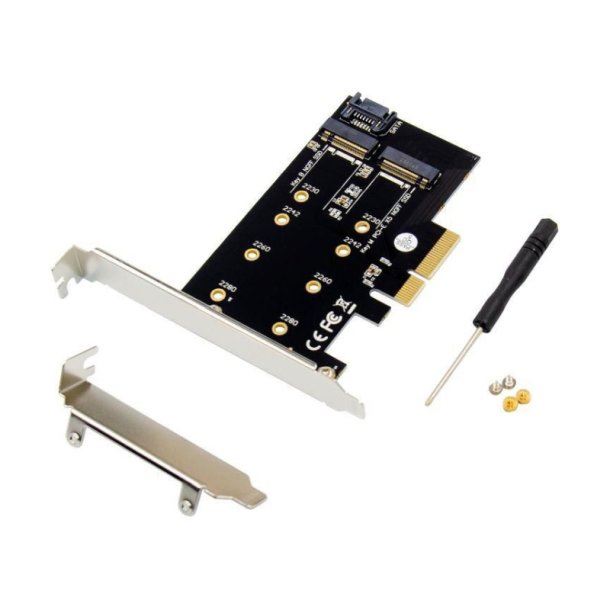 MicroConnect Interfacekort - PCIe x4 M.2 B &amp; M Key NVMe - SSD-adapter Ingen driver er 