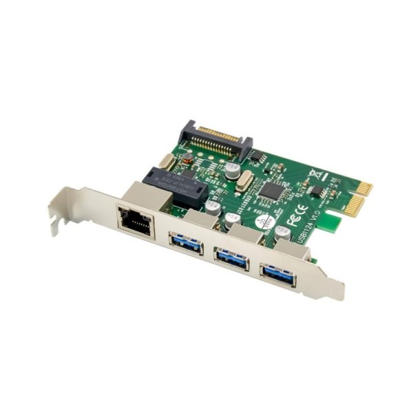 MicroConnect Netv�rks kort - PCIe USB3.0+Ethernet LAN Card - Main chip : VL805 + RTL8153B 