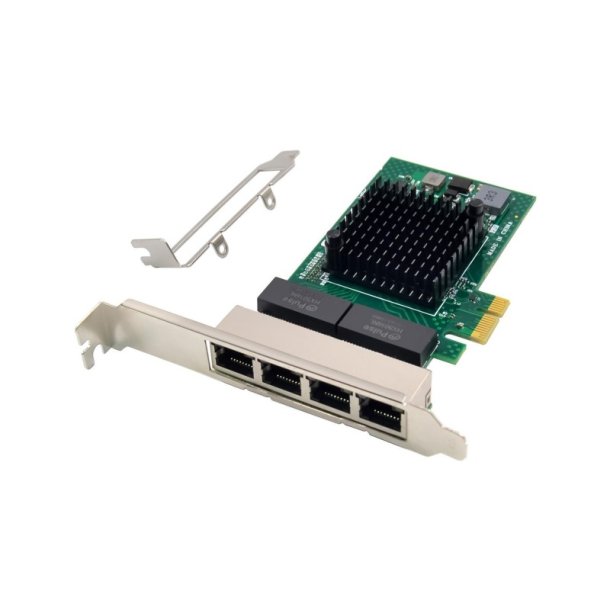 MicroConnect Netv�rks kort - PCIe x1 BCM5719 - Quad-port RJ45 