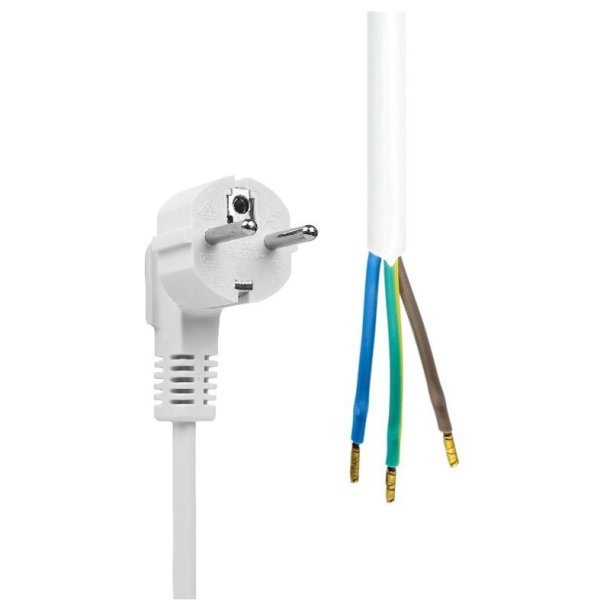MicroConnect Schuko - Open End Power cable - 3m - hvid 